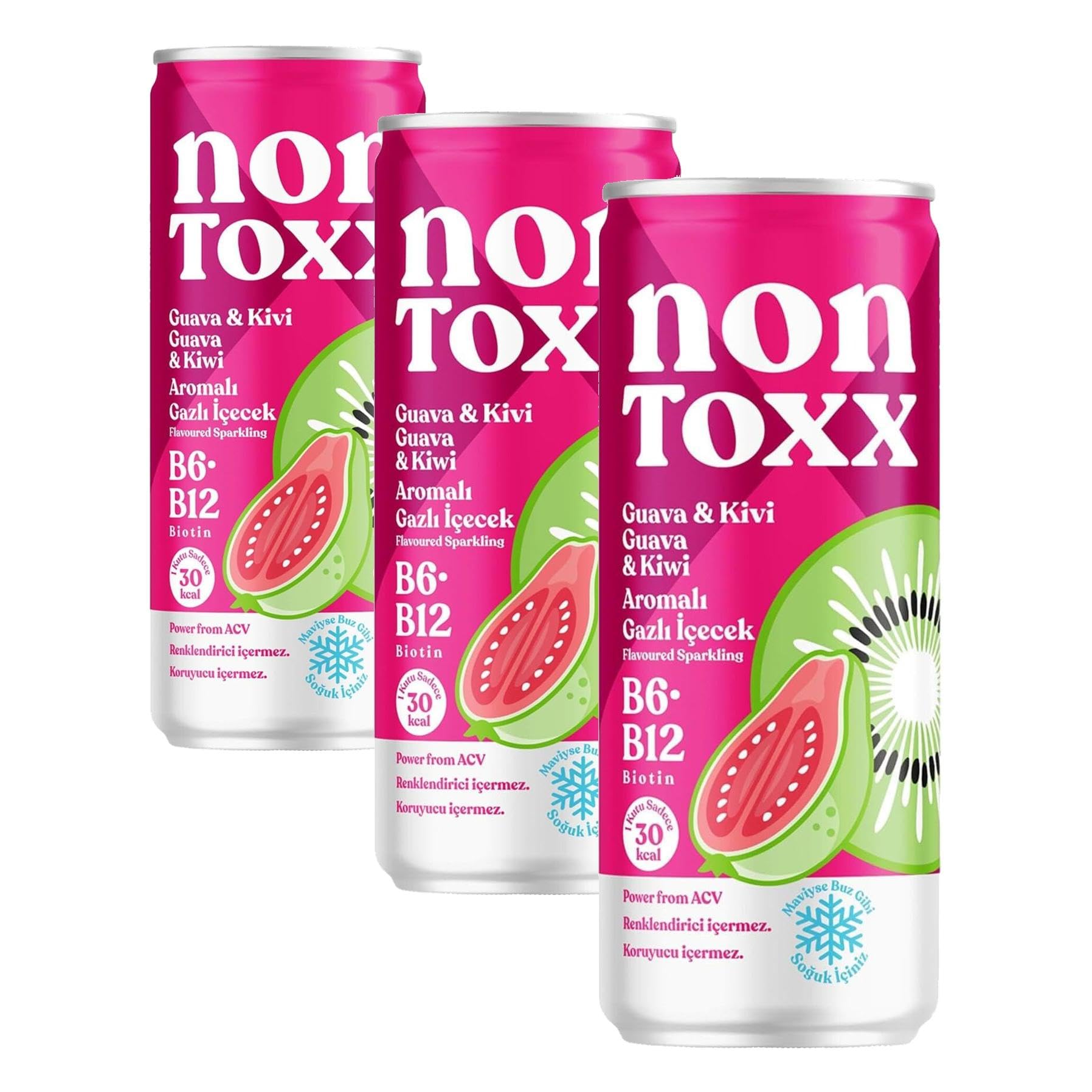NONTOXX Guava Kivi Sirkeli Gazlı İçecek 250 ml (3 paketi)