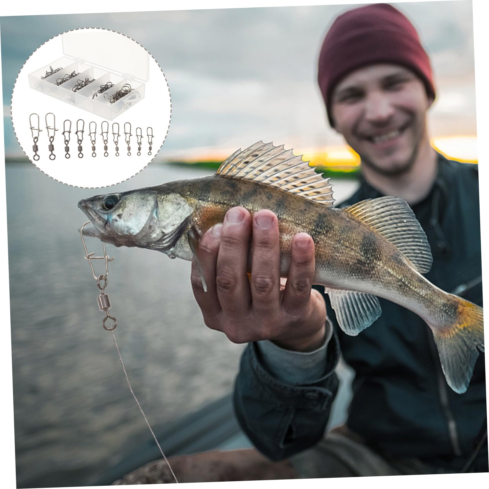 Toyvian Anneau Rotatif pour Douce Émerillons De Pêche À Haut Émerillon en Acier Inoxydable