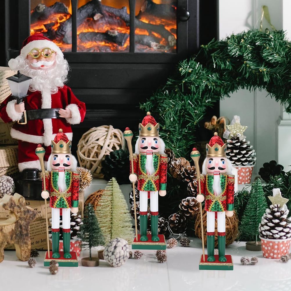 Vaguelly Wooden Nutcracker Ornament Handcrafted Xmas Decor for Christmas Party Nutcracker Craft for Home and Office Decoration