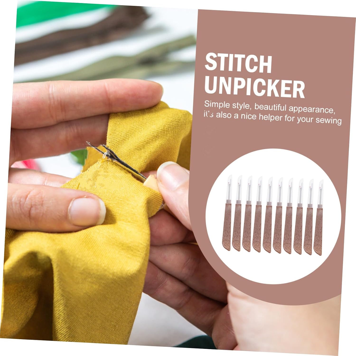 VILLFUL 2sets Handy Seam Ripper Tool Fast Thread Unpicker DIY Sewing Accessory Stainless Steel 10pcs*2