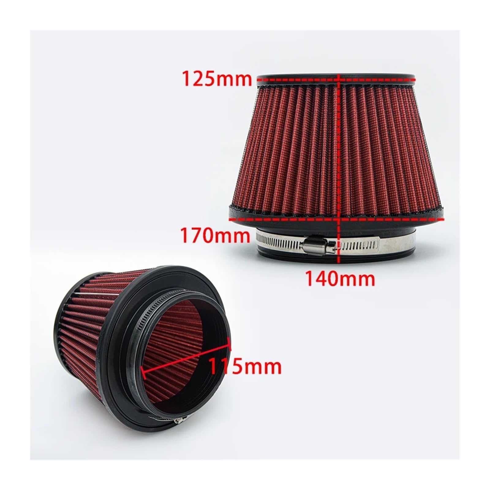 Filtro de aire de entrada de flujo de 4,5'' y 115 mm(1.pcs)