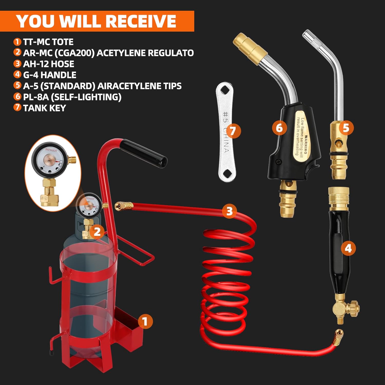 TDLX 2003MC, Air Acetylene Torch Kits, Turbo Torch Acetylene Kit, PL-8ADLX-MC Extreme Air Acetylene Kit 0386-0834, For "MC" size acetylene tanks.