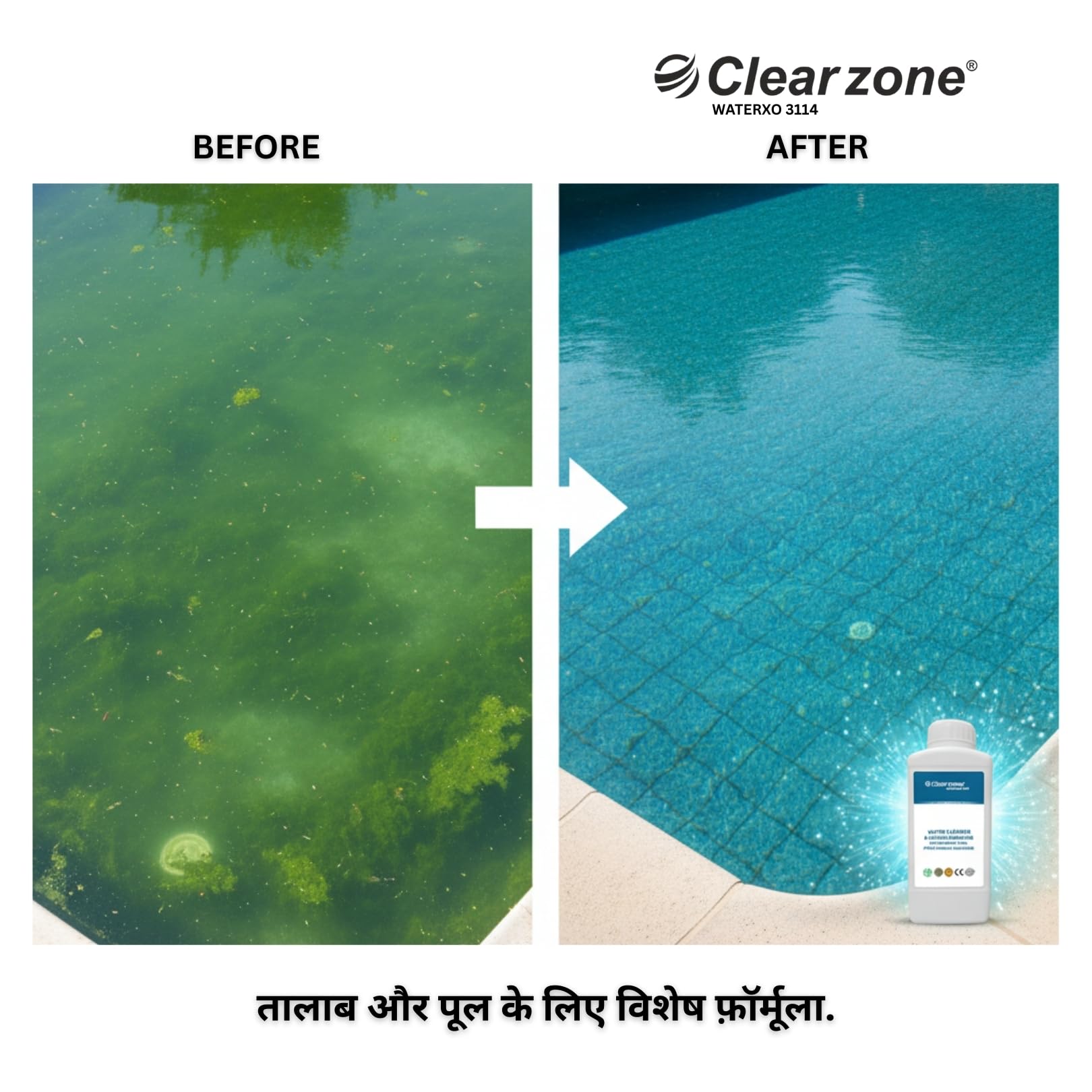 Clearzone WATERXO 3114 Swimming Pool Purifier Liquid | Non