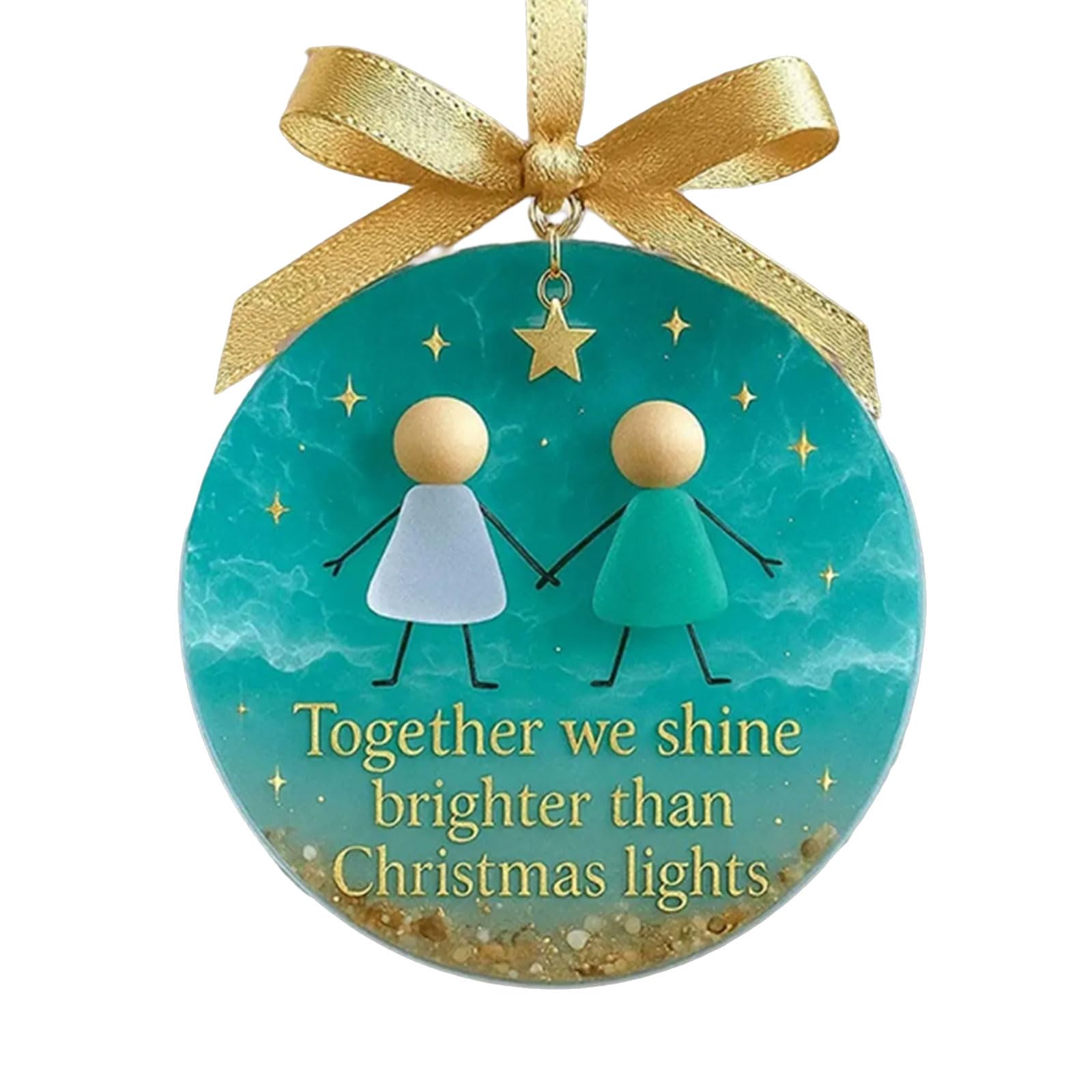 Festival Friendship Bells Decoration Crafted with Sea Glass Multifunctional Holiday Accent for Gift Giving Vibrant Sea Glass Friendship Bells Christmas Decoration Artistic Holiday Accent Pendant