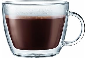 Bodum Bistro 15-Ounce Double Wall Glass Coffee Mugs
