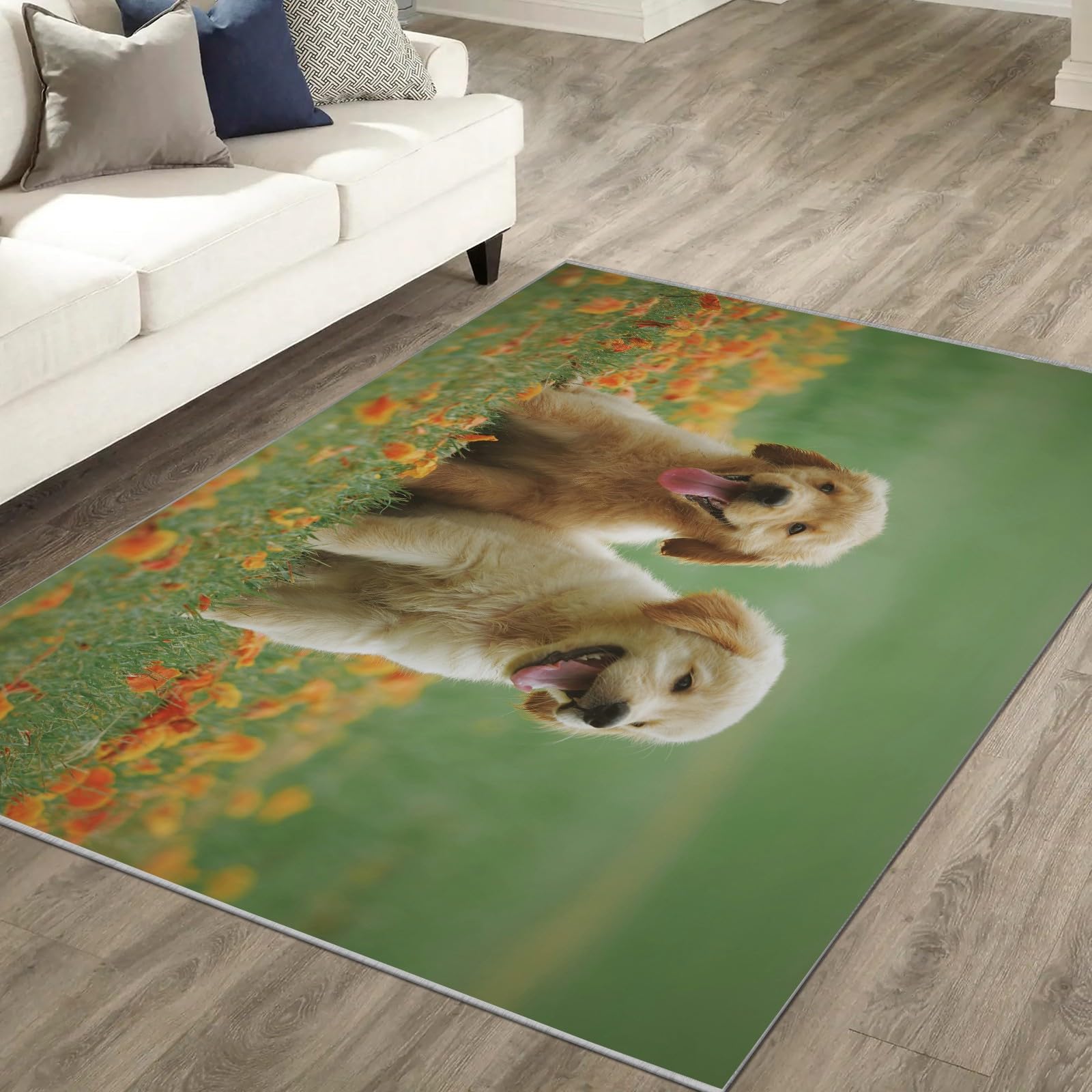Amazon | カーペット 犬のゴールデンレトリバー ラグ カーペット 1.5畳