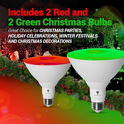 Miniatura 5 de BlueX Par38 - Paquete de 4 bombillas LED LED verde de inundación de 18 W (equivalente a 120 vatios) - Clasificación de humedad regulable - Base E26