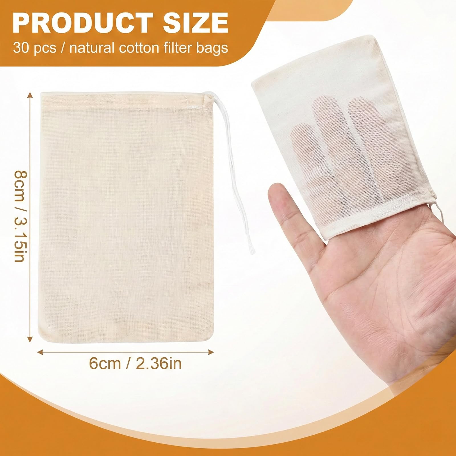 Bolsas de tela pequeñas de algodón con cordón 6 x 8 cm - Bolsitas reutilizables para joyas regalos té café especias