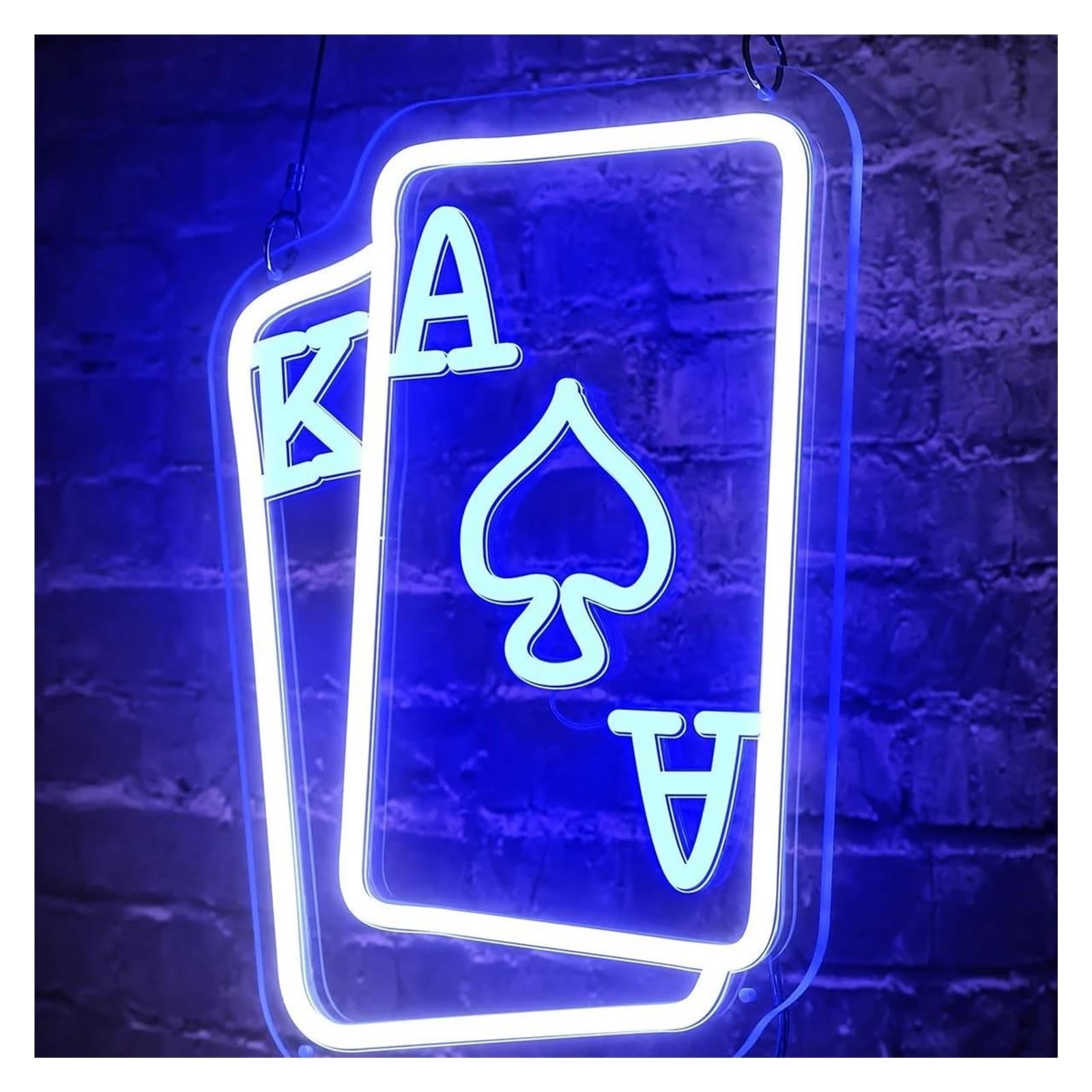 Insegna luminosa al neon Poker blu per insegna al per neon LED per per per decorazione da parete con per usb dimmerabile per per 33x27cm