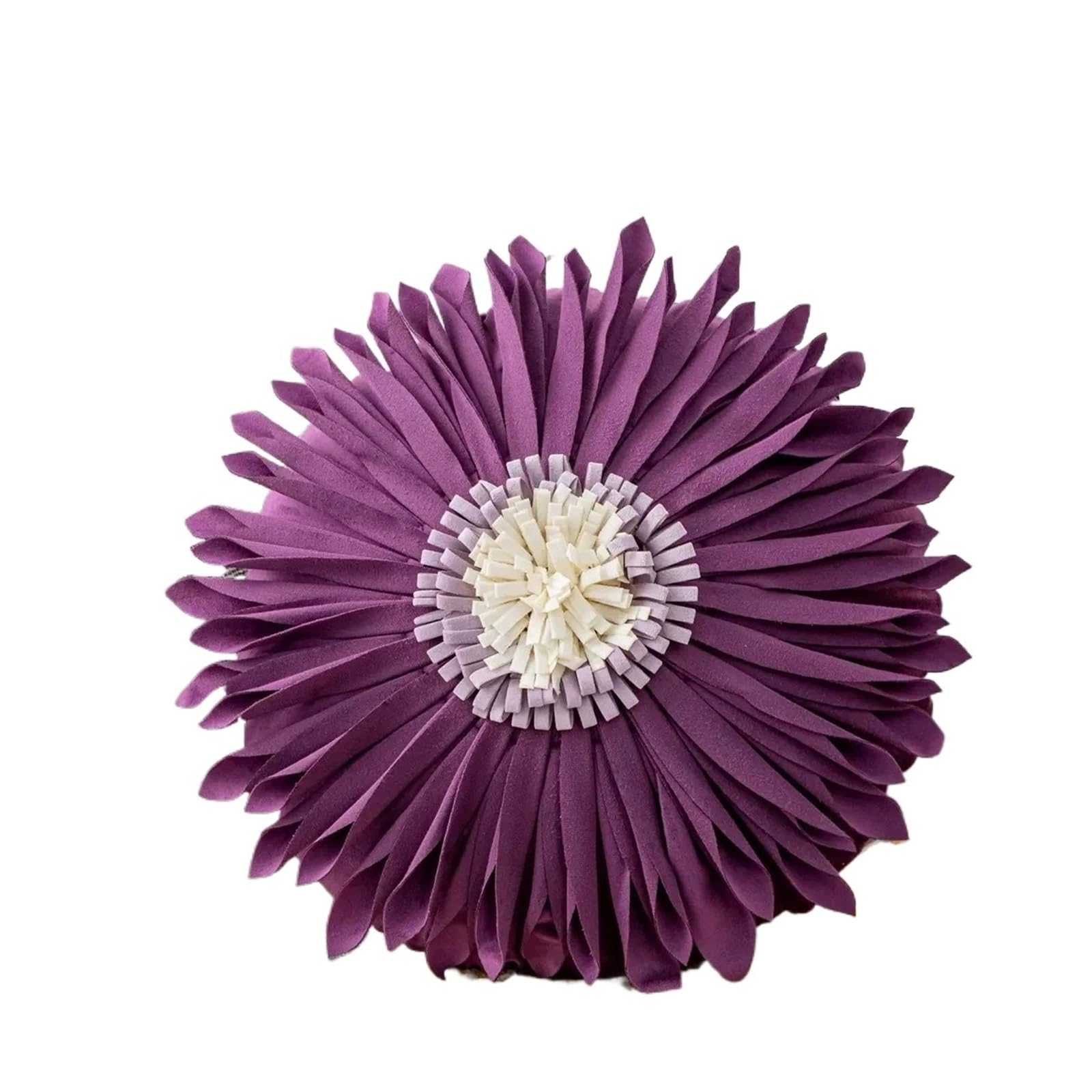 LCKKJHG Decorative Throw Pillow Covers Square Cover For Couch Office Home Decor Flower Round Pillows(Purple-B)