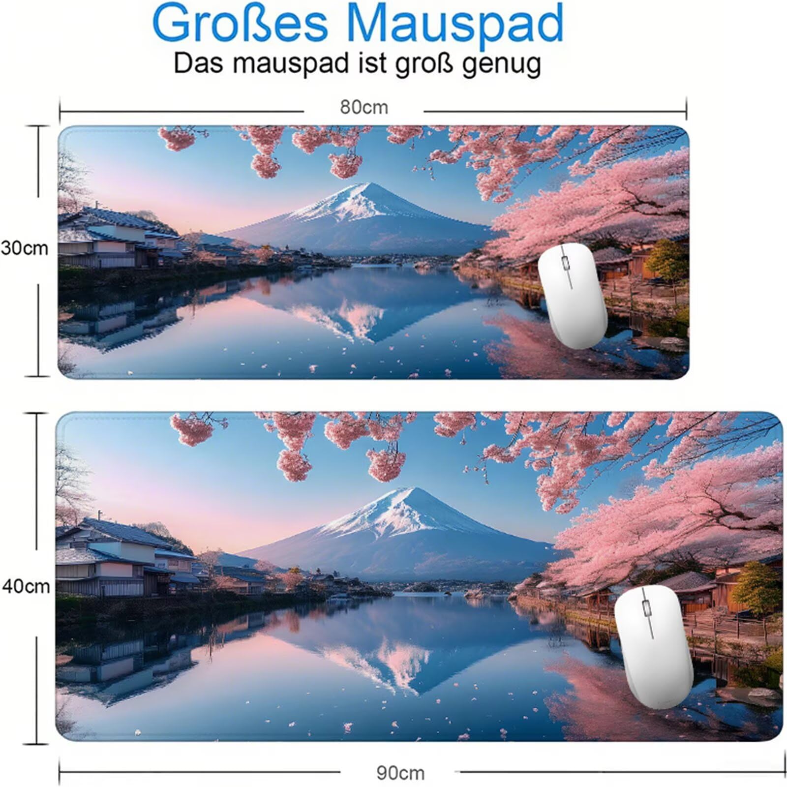 Różowa podkładka pod mysz dla graczy XXL 1400 x 600 x 3 mm, pod ręką uchwyt na biurko Fuji z antypoślizgową i wodoodporną gumową podkładką pod mysz, gładka powierzchnia poprawia dokładność i szybkość