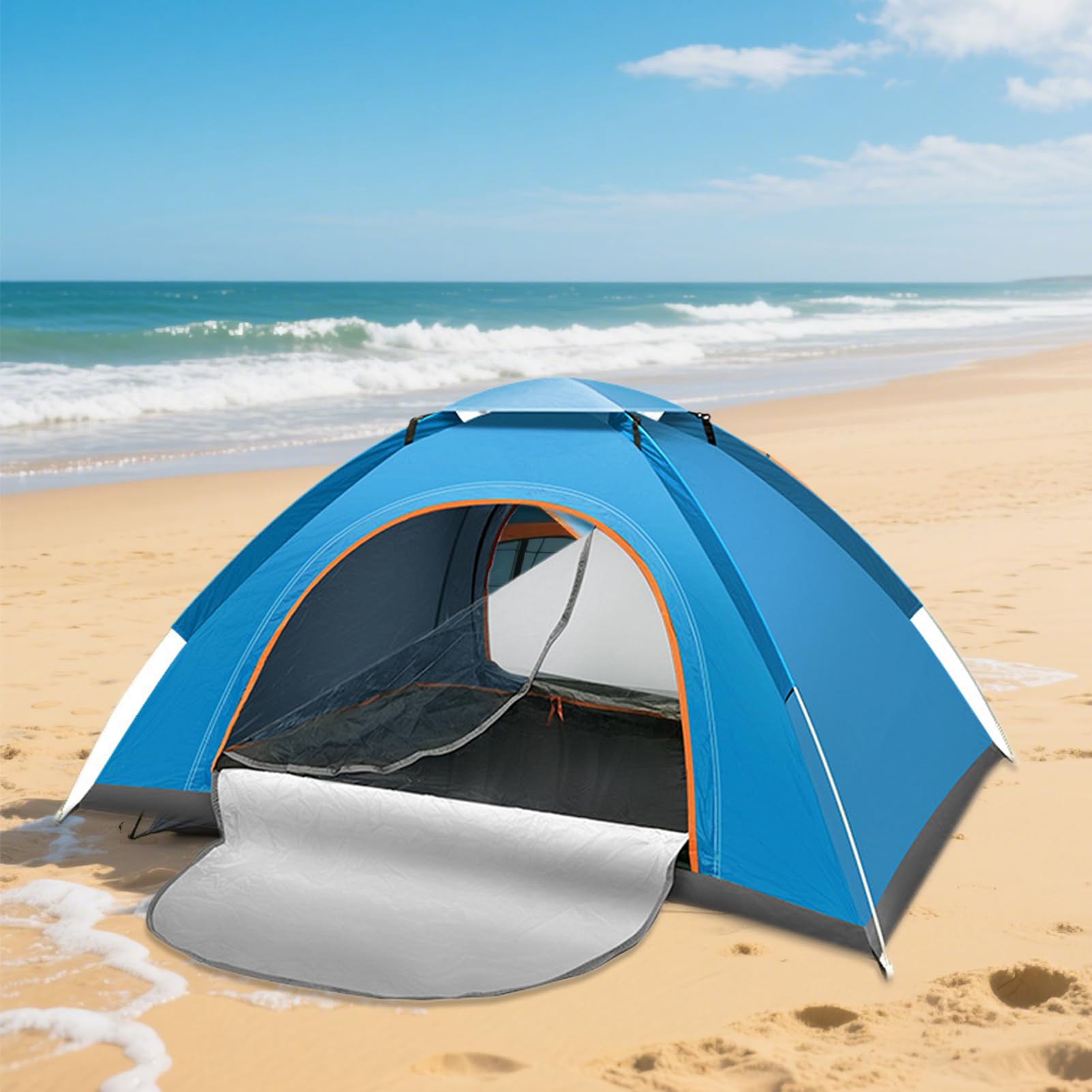 Tenda da campeggio per esterni | Tenda a cupola portatile familiare - Protezione solare 2 persone con porta in rete anti-UV impermeabile per attività all'aperto