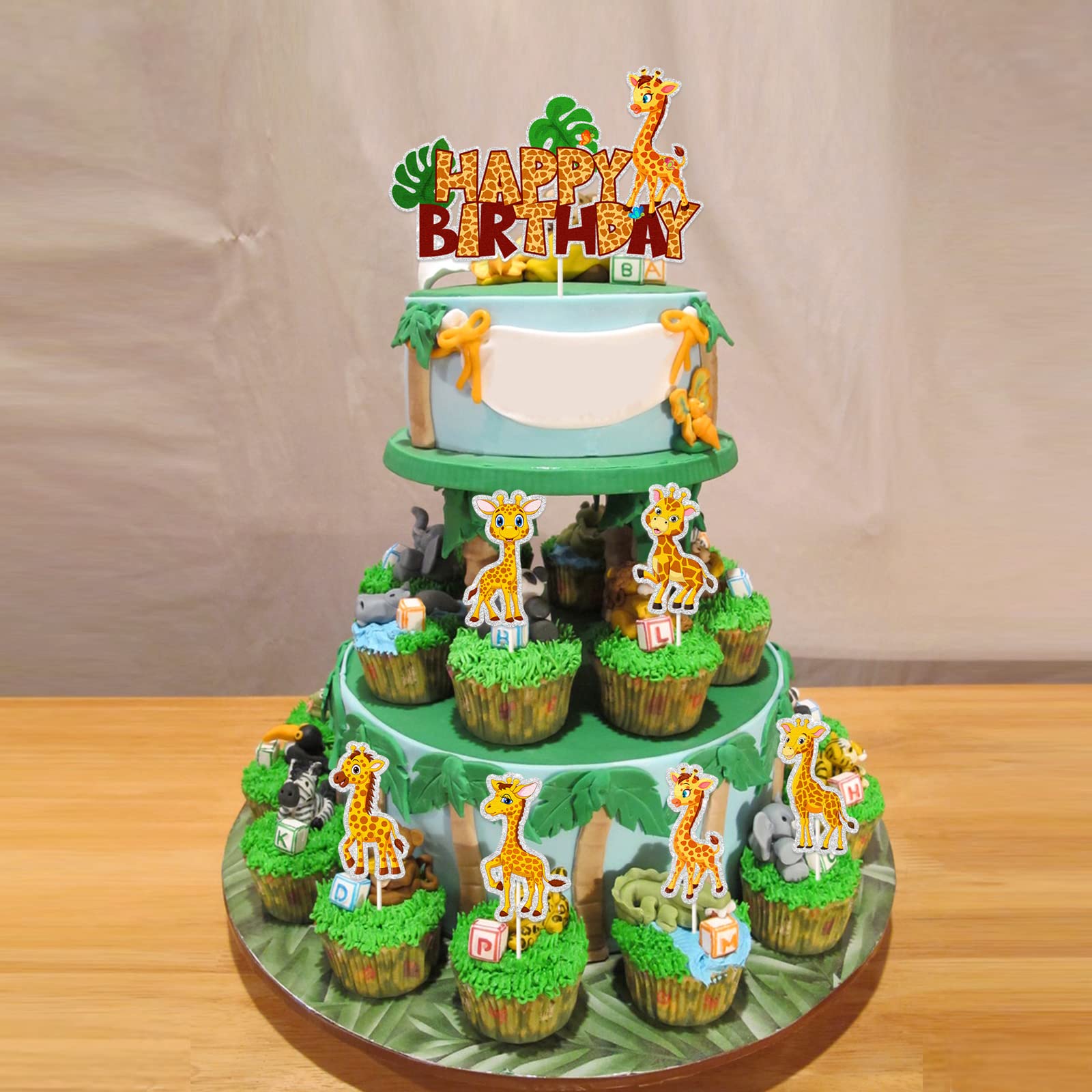 Giraffe Cake Topper Für Safari- Oder Dschungel-Party – Süße Baby-Giraffe Als Kuchen-Deko Für Kindergeburtstag