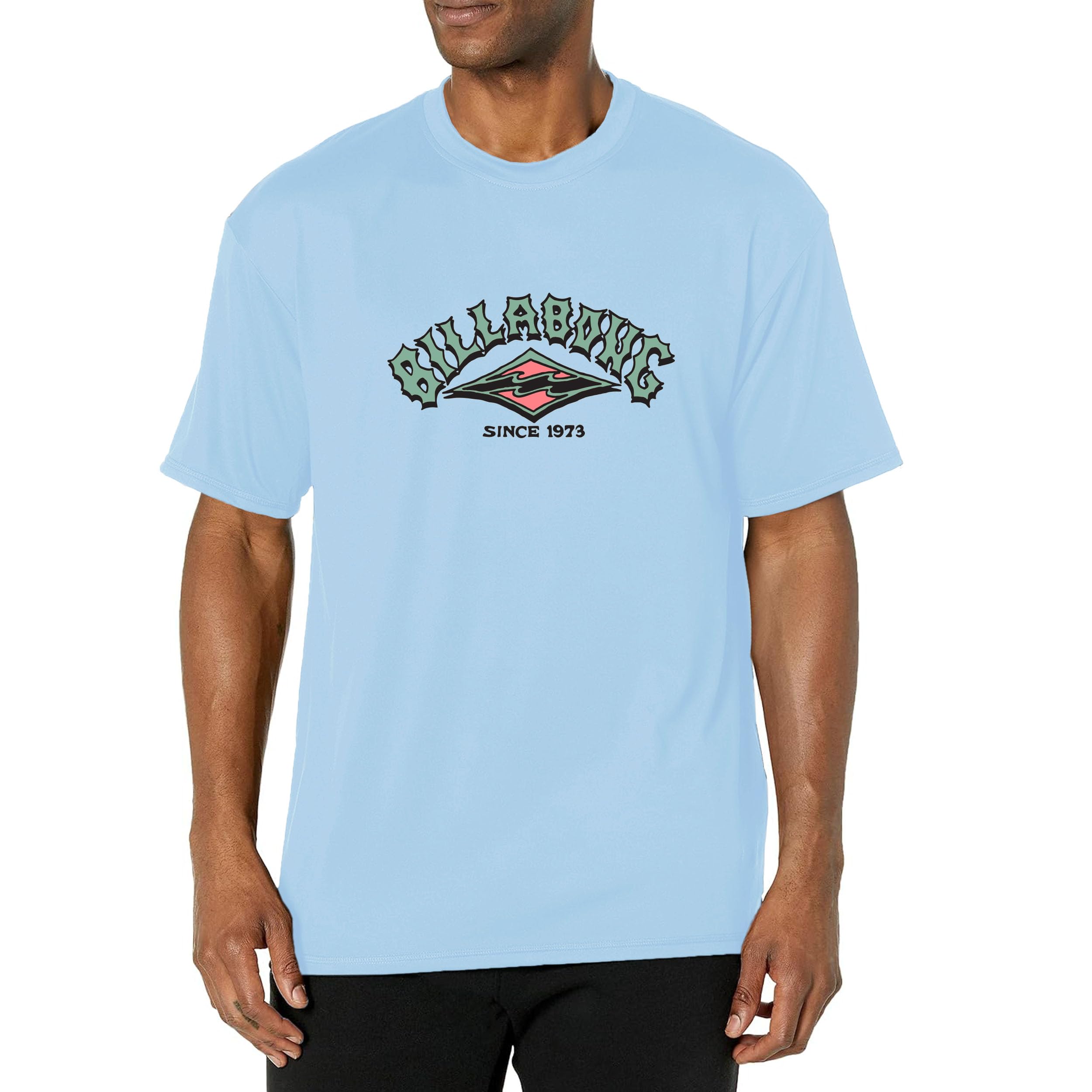 Billabong Rash Guard for Men Big and Tall – Mens Big and Tall Swim Shirt Sky Blue