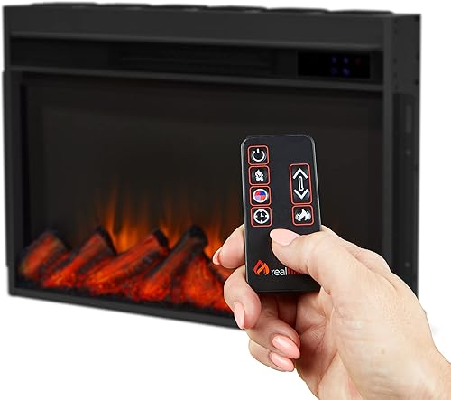 Miniatura 8 de Real Flame Penrose - Chimenea eléctrica delgada con control remoto, calentador de chimenea realista, chimenea blanca para interiores (7770E-W)