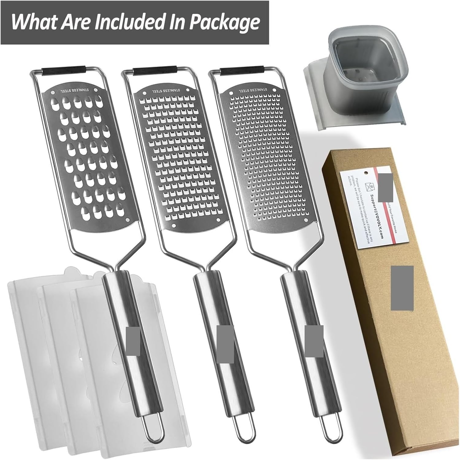 Fit for Professional Zester Grater Extra Coarse for Potato, Zucchini, Carrot, Cabbage and Cheese, Kitchen Grater with Sharp Stainless Steel Blade (Extra Coarse)(4PCS Set)