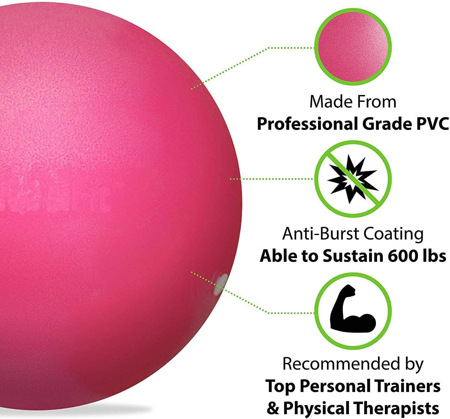 Redvant Mini Exercise Ball 9inch/23cm Small Yoga Ball Soft Pilate Home Training Abdominal Workouts, Anti Burst and Slip, with Inflatable Straw for Therapy, Barre, Core Trainings 2