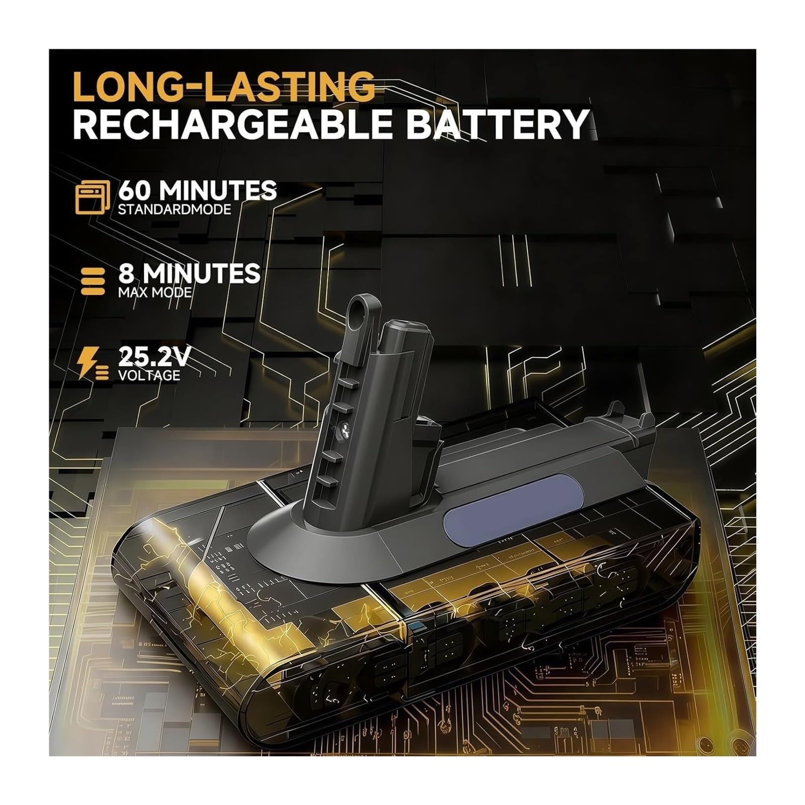 Sostituzione della batteria agli ioni di litio, compatibile con Dyson, V10 | Batteria sostitutiva for aspirapolvere senza fili, batteria for aspirapolvere portatile(V10 12800mAh battery)