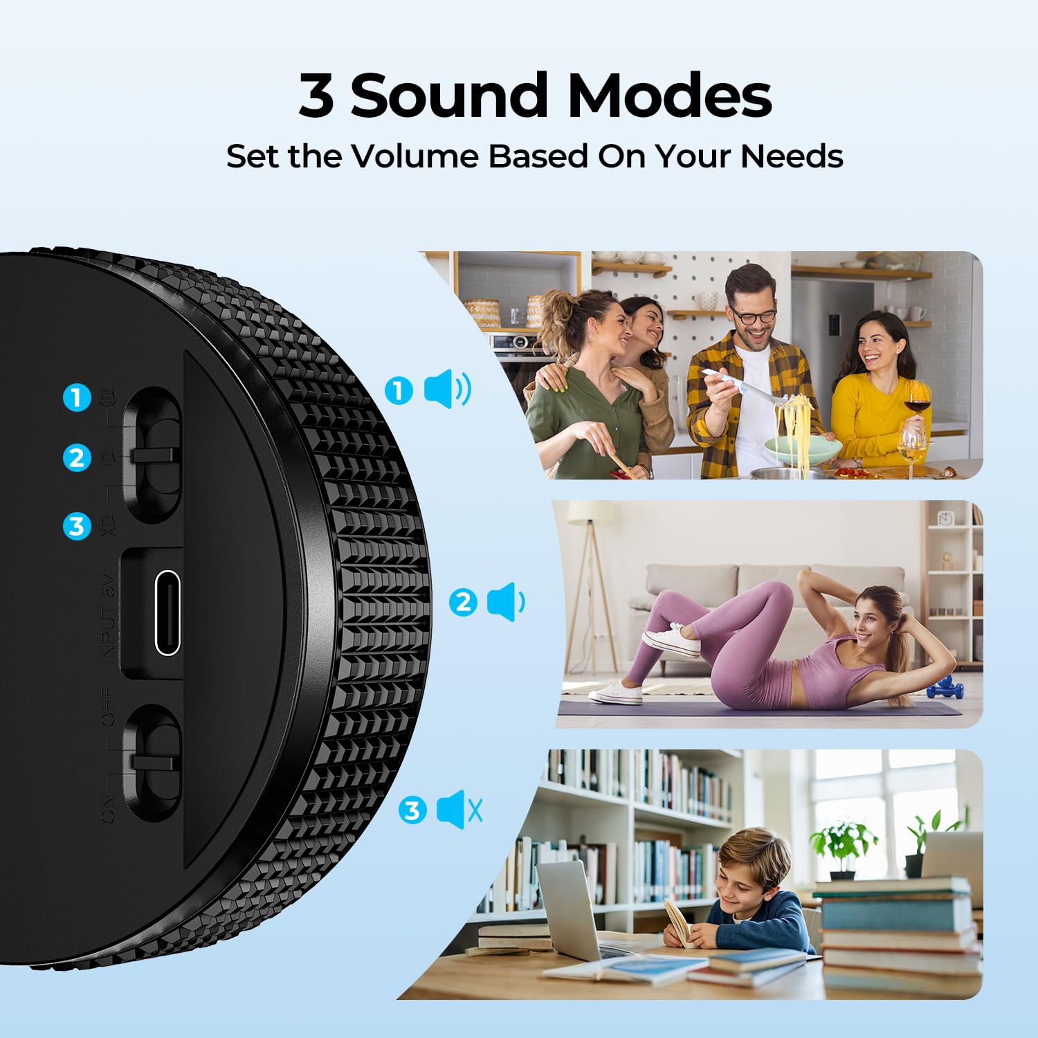 Digitaler Küchentimer, großes Display, magnetischer Countdown-Countup-Timer, 3 voreingestellte Zeiten (5, 15, 25), Lautstärke und Helligkeit einstellbar zum Kochen, Klassenzimmer, Lernen