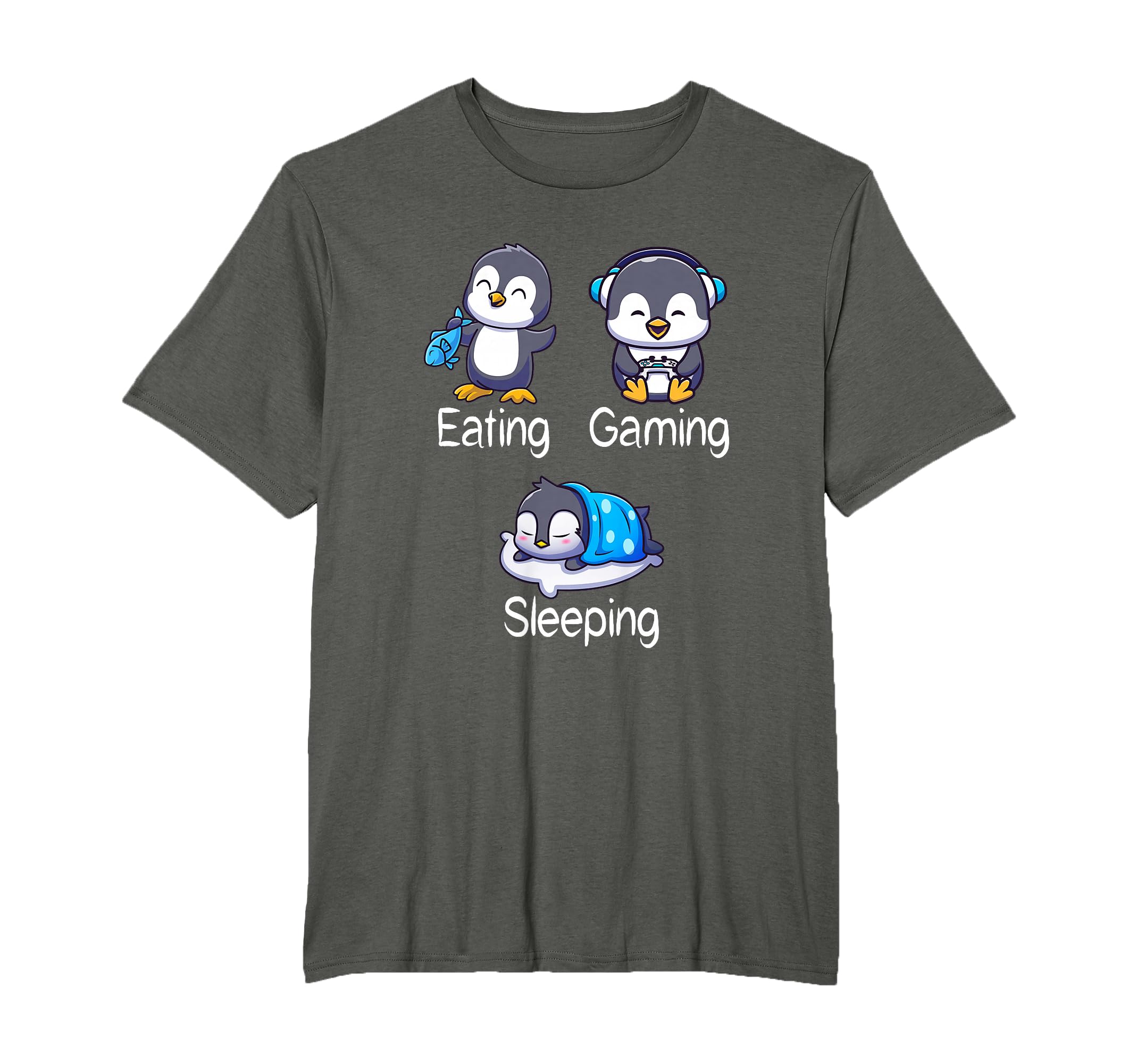 Eating Gaming Sleeping Gamer Penguin T-Shirt
