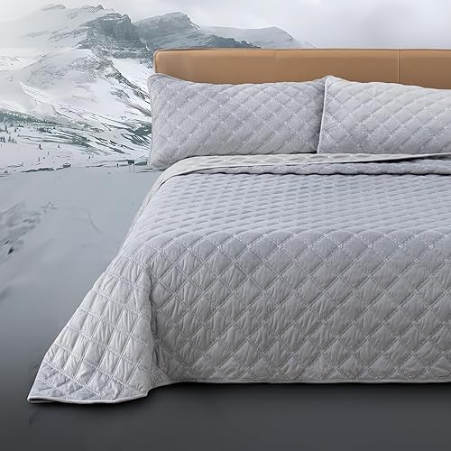 QUILTINA Juego de edredón cálido de terciopelo holandés para otoño e invierno, edredón de calidad acolchado con bordado de imitación hecho a mano,