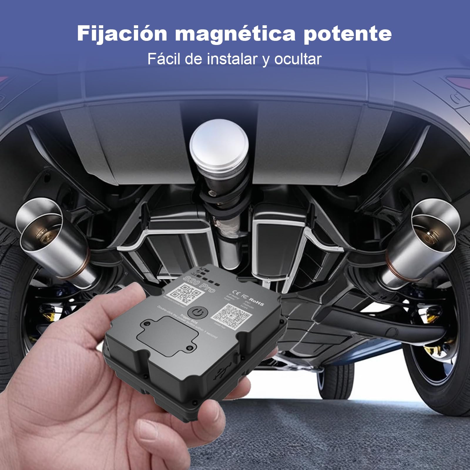 Rastreador GPS para vehículos, 100% Impermeable, magnético, 4G LTE, batería de Larga duración, Alcance de 2 a 7 Millas, Distancia ilimitada, Requiere suscripción, alertas múltiples, rastreador Oculto