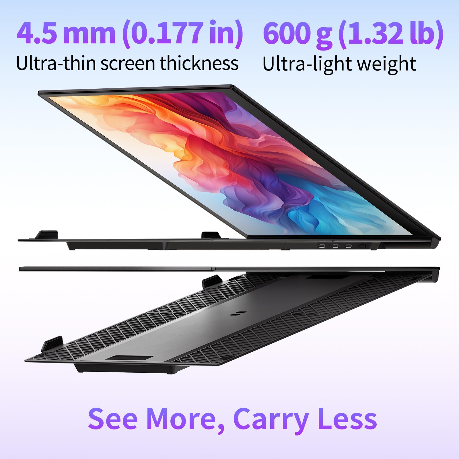 Doppio schermo PC portatile ultra sottile leggero 14" FHD 1080P IPS Estensione schermo PC portatile Monitor schermo aggiuntivo per 13,3-17" Computer portatile compatibile con Windows MacBook