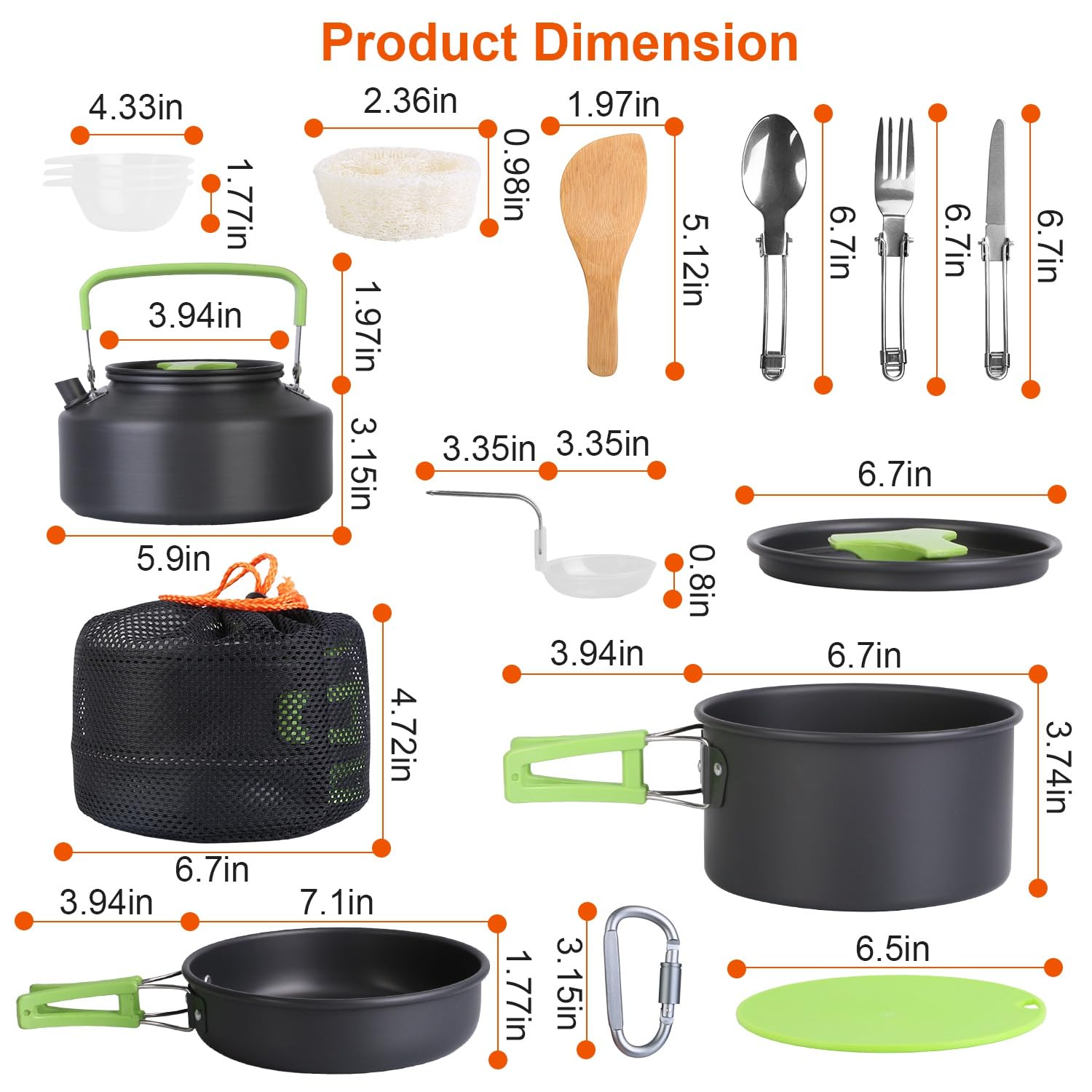 Camping Cooking Ware Set, for Hiking Picnic Outdoor (16)