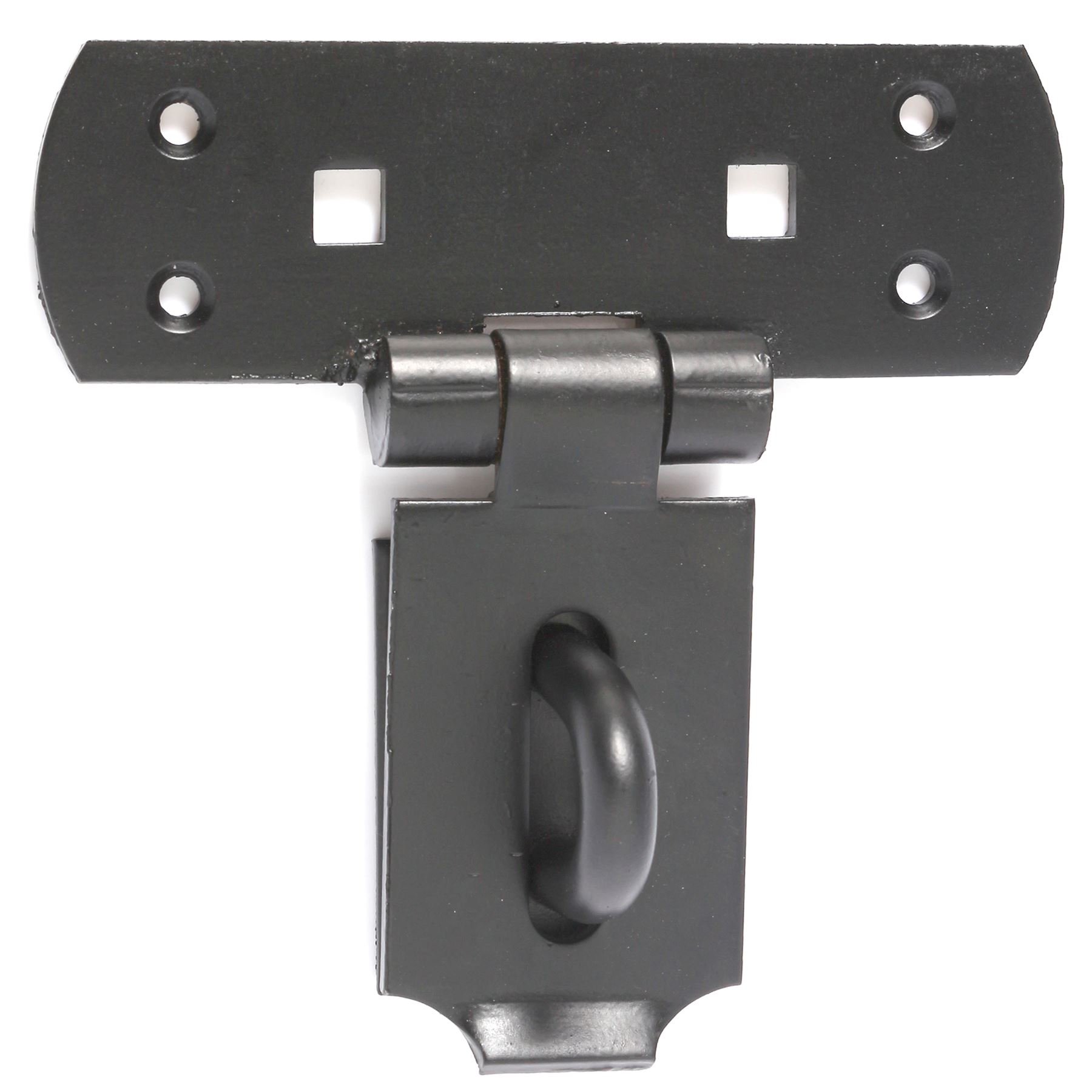 T-Shape Black Vertical Locking Bar Hasp & Staple - Stable Gate/Shutter Lock Catch