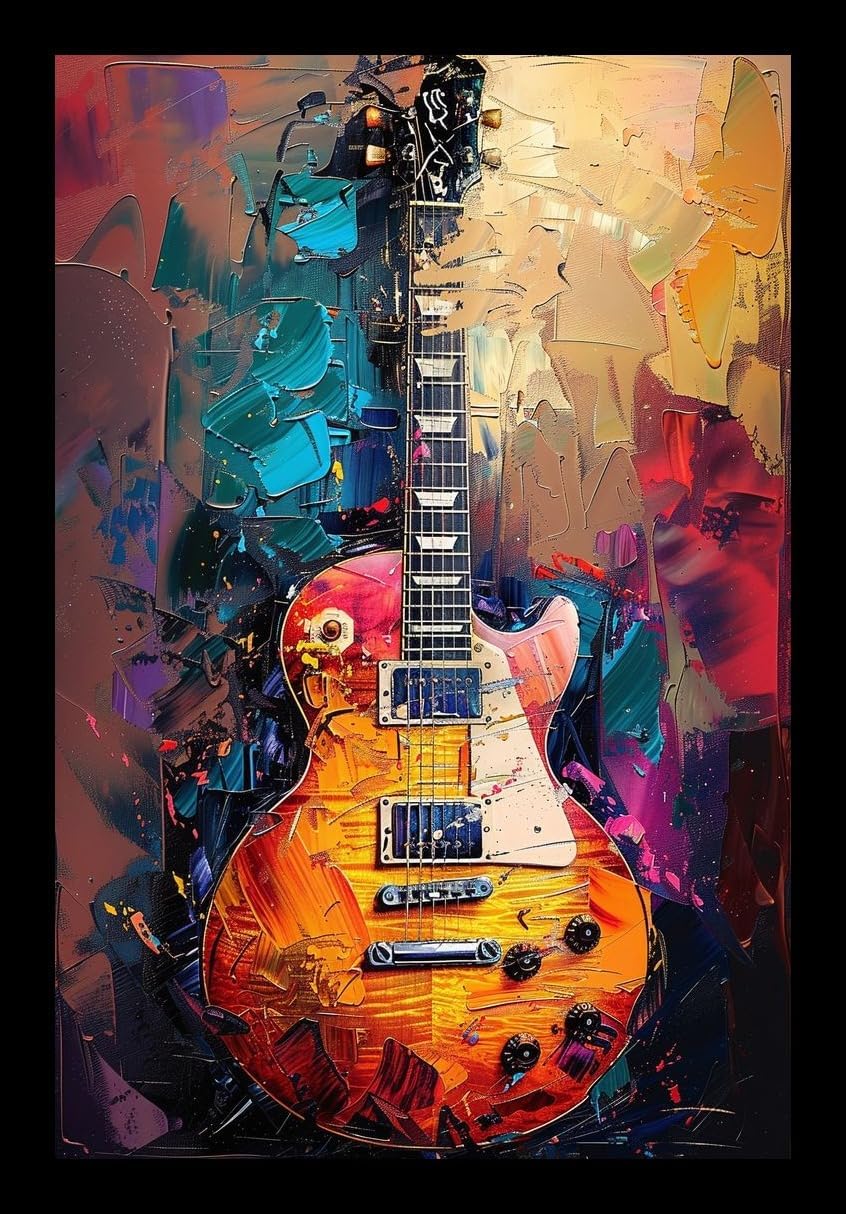 Electric Guitar Abstract Wall Art | Modern Music-Themed Canvas