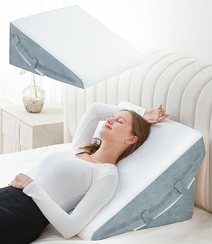 FSCGIFE Almohada de cuña de cama para dormir de 12 pulgadas, 10 pulgadas, 87.5 pulgadas, almohada de cuña triangular de espuma viscoelástica