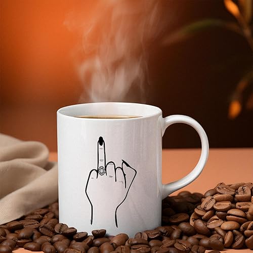 Miniatura 7 de Veracco Taza de café de compromiso con dedo con anillo, regalos novedosos para despedida de soltera, recuerdos de boda para Mr Mrs recién casado,