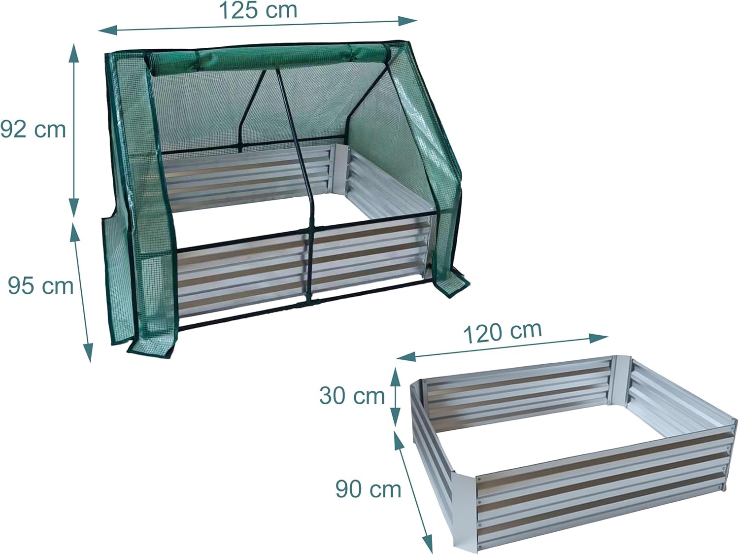 Close-up of raised bed corner assembly