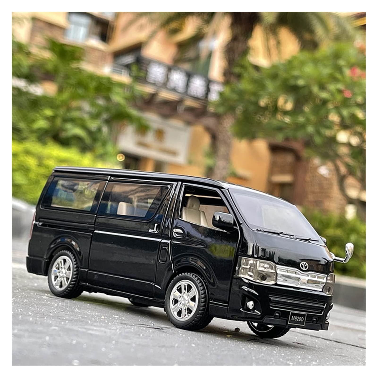 ZHRDWE Copie Fidèle De L'Origine - Voiture Toyota Hiace MPV 1:32 En Alliage, Jouet Avec Son & Lumière, Modèle Dynamique Interactif, Cadeau Pour Collectionneur (Blanc)