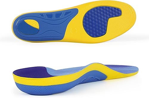 iFitna Plantillas ortopédicas de soporte de arco alto para fascitis plantar para hombres y mujeres, plantillas ortopédicas para zapatos, alivio del