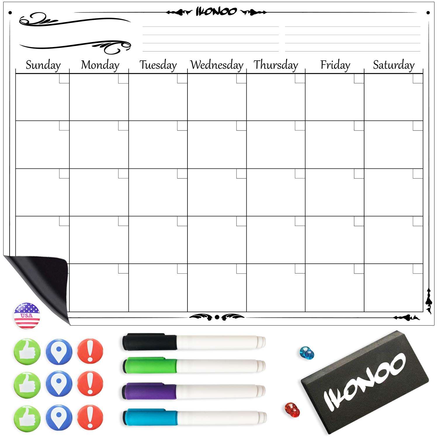 Buy Dry Erase Calendar for Refrigerator Stainproof