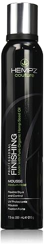 Hempz Mousse de acabado, retención media, 7.5 onzas