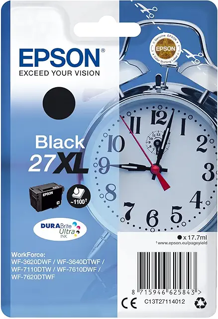 Cartouche d'encre Epson 27XL Noir - Pack XL non taggé pour imprimantes Epson