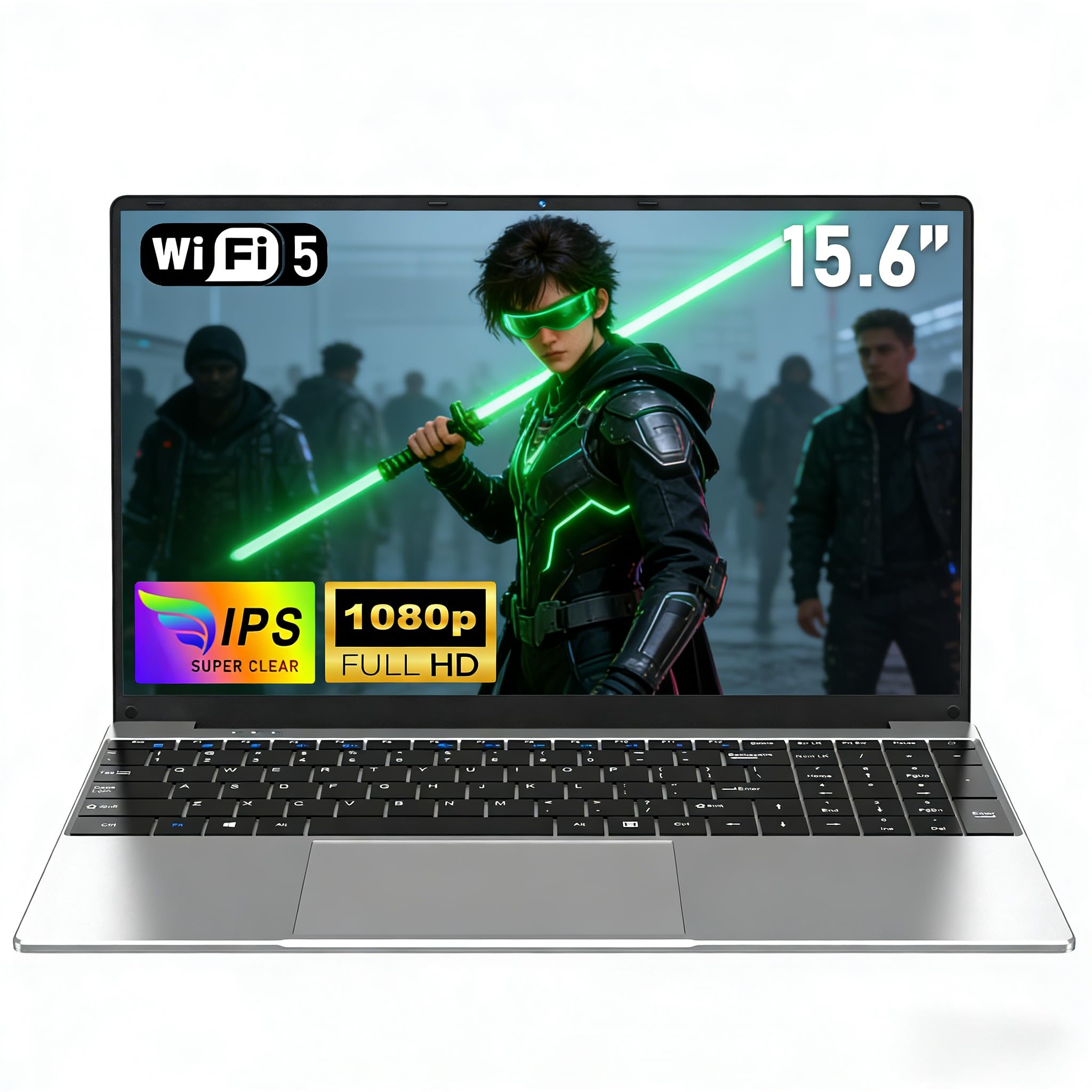 15.6 Inch Laptop 2026 with 4425Y Processor, 8GB RAM 256GB SSD Laptop Computer Pc, FHD 1920 x 1080P, 5000 MAh/38.5Wh, TF Card/Webcam/Touchpad, Student/Home/Business — view 8