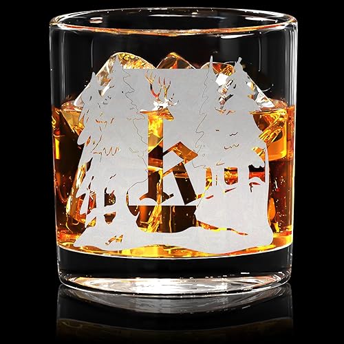 Whiskey Glasses 11oz Personalized Bourbon Glasses Gifts for Dad Men Old Fashioned Glasses Monogrammed Cocktail Glasses Scotch Glasses Highball