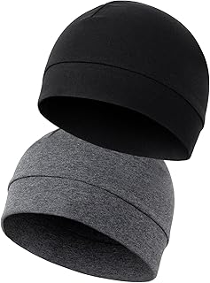 MELLIEX Pack of 2 Cycling Hat Under Helmet Cotton Running Hat Multifunctional Winter Hat Skull Cap Helmet Lining for Men Women