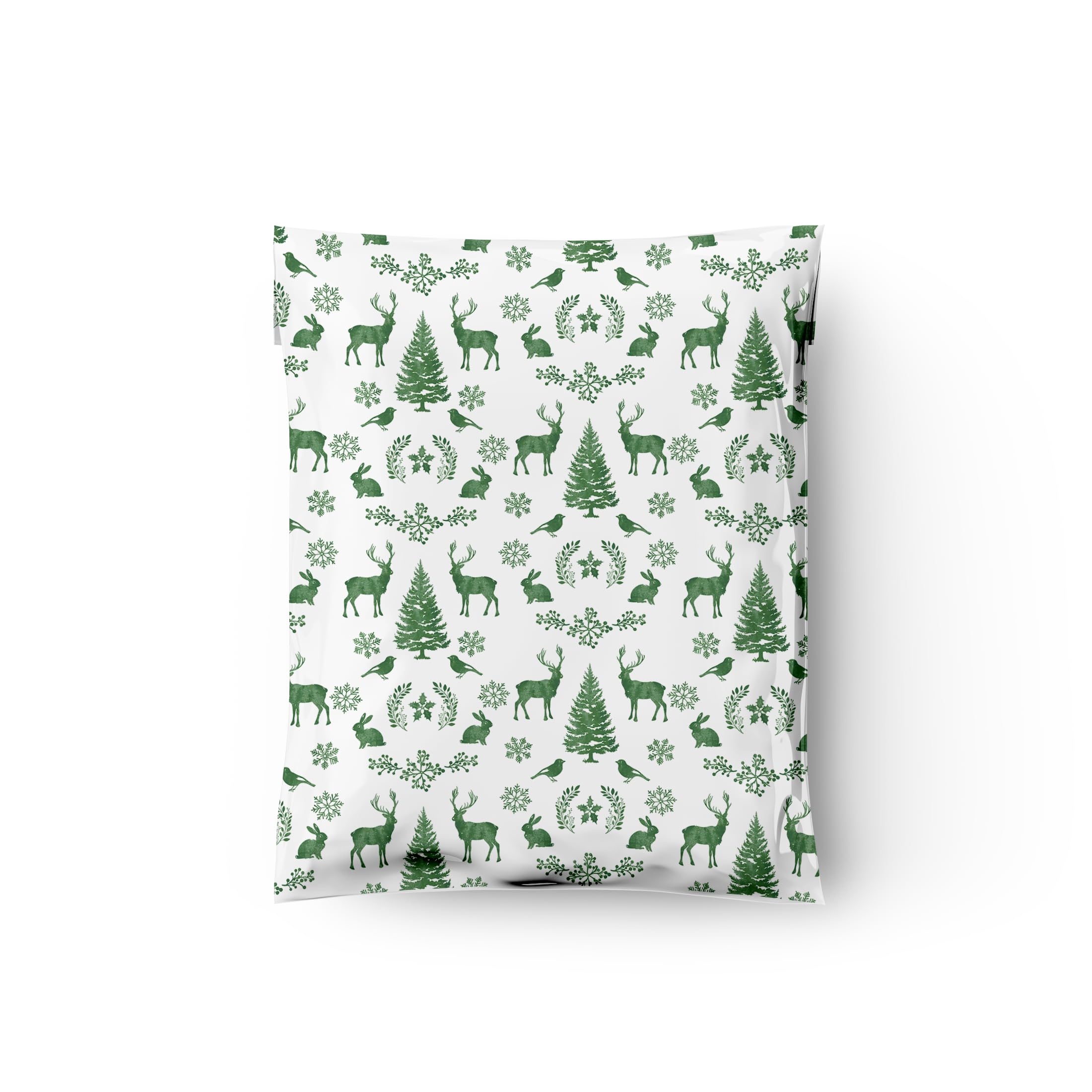 19x24 (25) Inverno Cervo Scena di Natale Designer Poly Mailers Impermeabile Autosigillante Resistente agli strappi Polymailers Buste di spedizione Premium Stampato Borse per piccole imprese