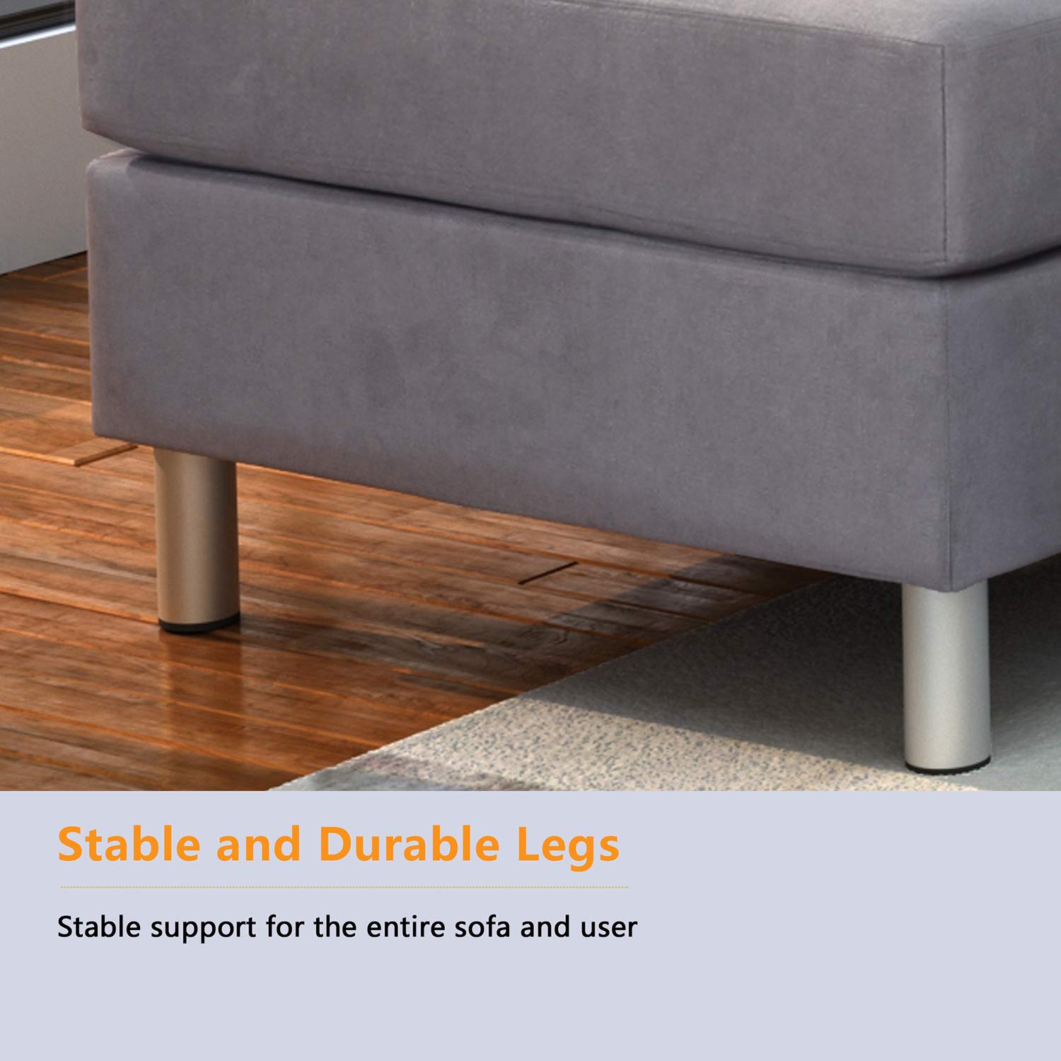 Convertible Sectional Sofa Couch Reversible Left or Right Hand LShape