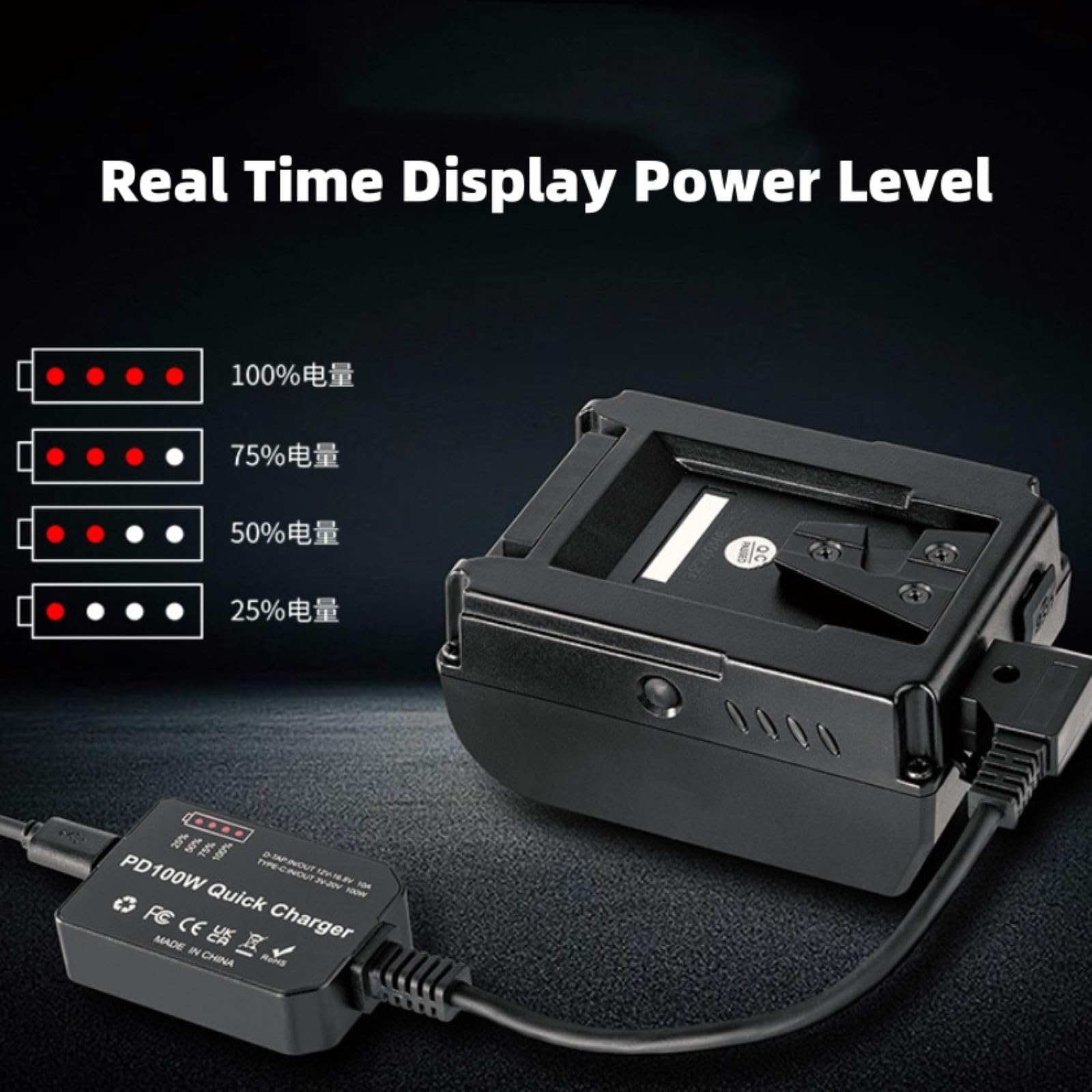 Amazon | PD 100W D-Tap-USB-Cアダプター 双方向充電＆放電
