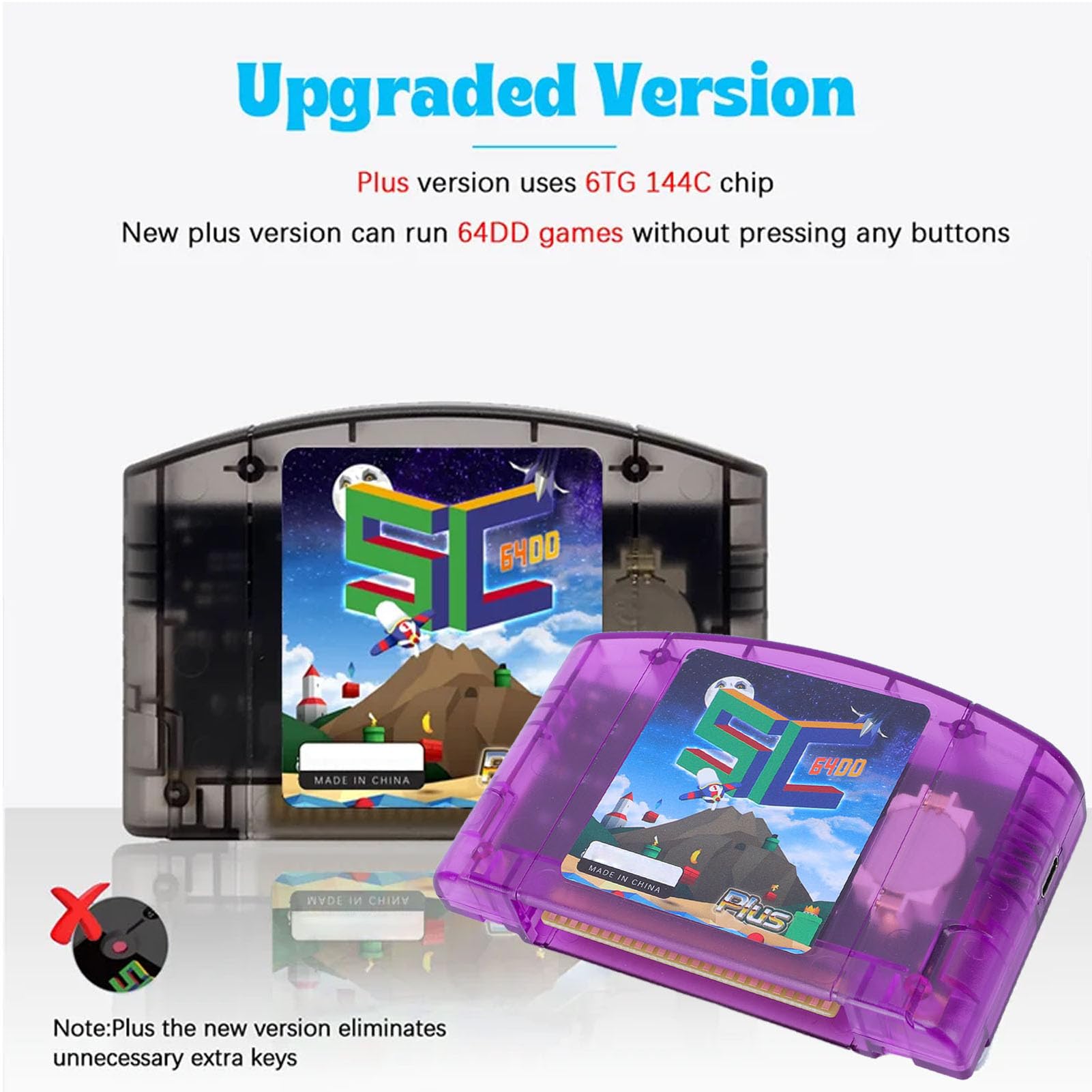 Topiky Gioco per N64, Cartuccia Flash N64, Cartuccia di Gioco Open Source a Lettura Rapida per Giochi retrò 64DD, Backup di Salvataggio Automatico per, Emulazione 64DD e Memoria da (Nero Trasparente)
