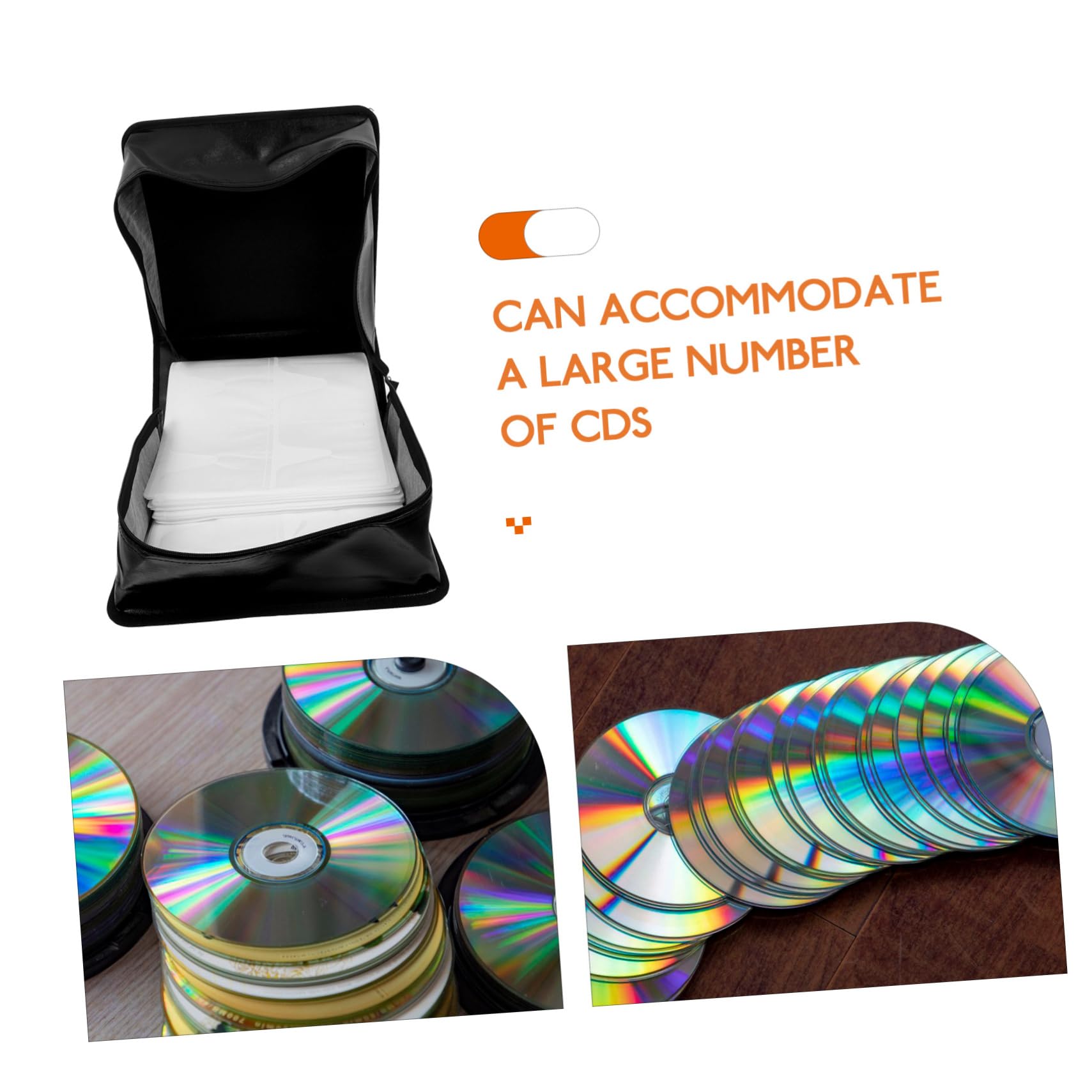 Mobestech Portaoggetti Per Dvd in Pu Da Dischi Organizer Cd Con Maniglia Raccoglitore Per Cd Custodia Per Dischi Per Auto e Viaggi