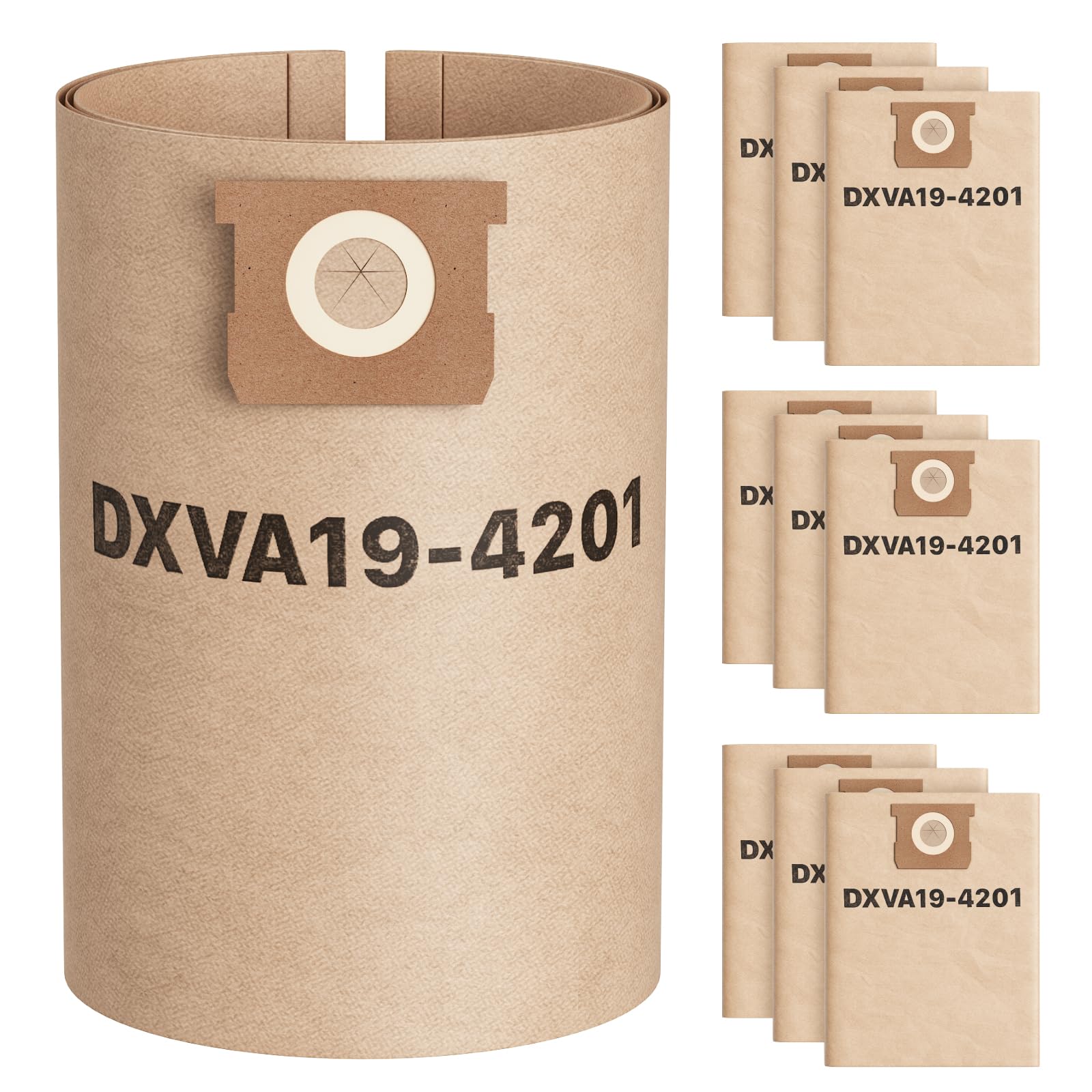 iSingo 9 sacchetti per aspirapolvere compatibili con aspirapolvere DEWALT DeWalt DXV23PTA 23L DXV38S 38L DXV20PA 20L, DXV34P, DXW38P, DXV30S, sacchetti di ricambio ad alta efficienza, da 6 a 10