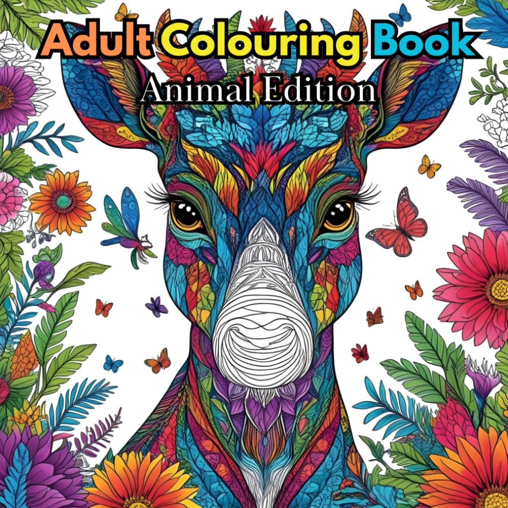 Art Therapy Animals and Birds Adult Colouring Book: Mindful coluring book for adults, helps in calming activity and also relieves stress and anxiety.