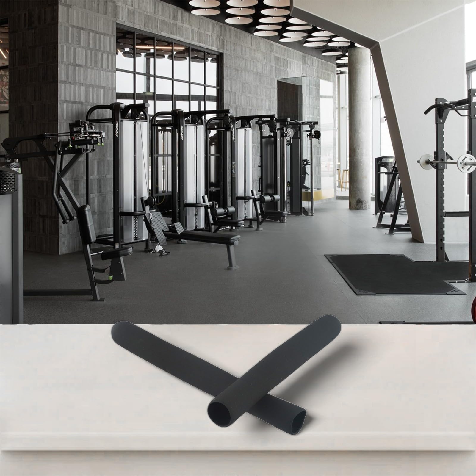 Impugnature per fitness realizzate in PVC con struttura in canapa antiscivolo, progettate per barre da fitness con diametro di 25 mm, offrono una presa salda e una lunga durata