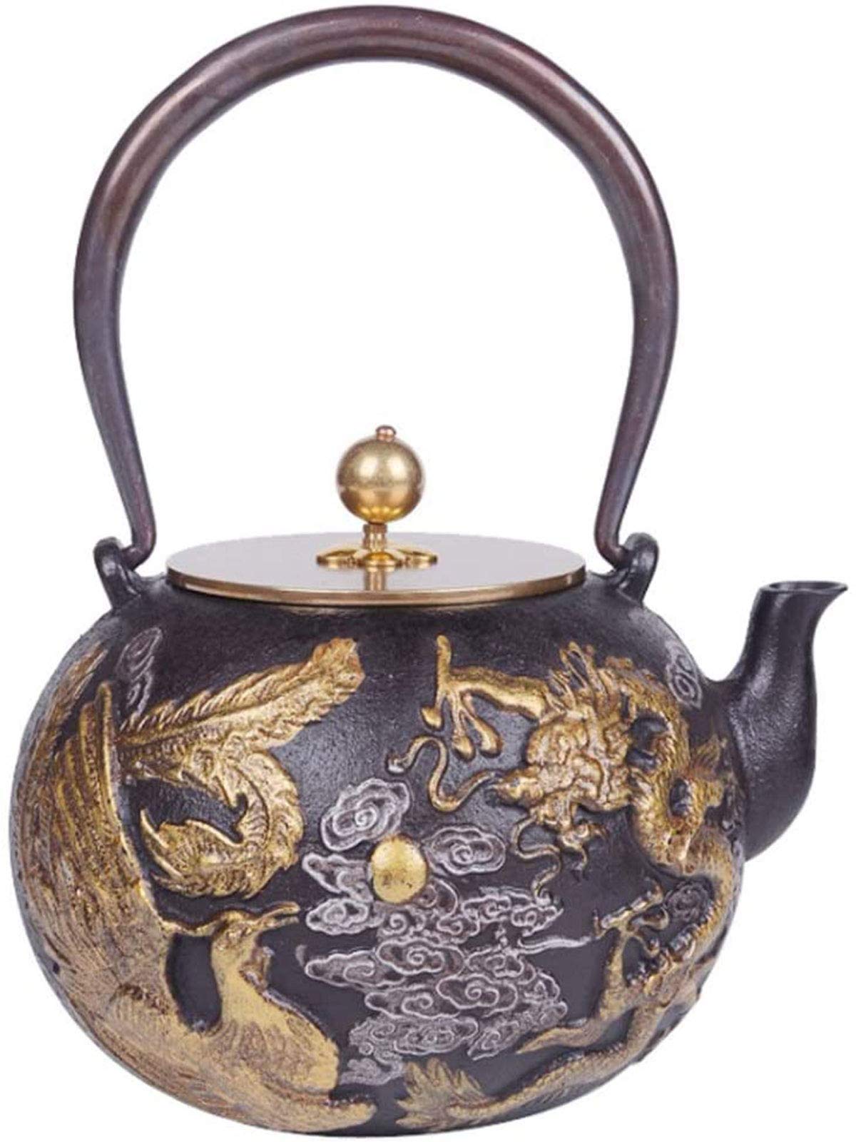 MGEMJMJ 1.3L Japanese Teapot Tea Kettle Tea Kettle Cast Iron Teapot Chinese Style Pattern
